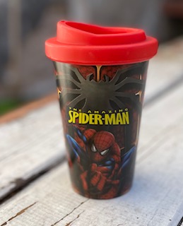 Vaso con tapa Hombre Araña